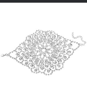 Rhinestone arm band/bracelet multi use NWT silver